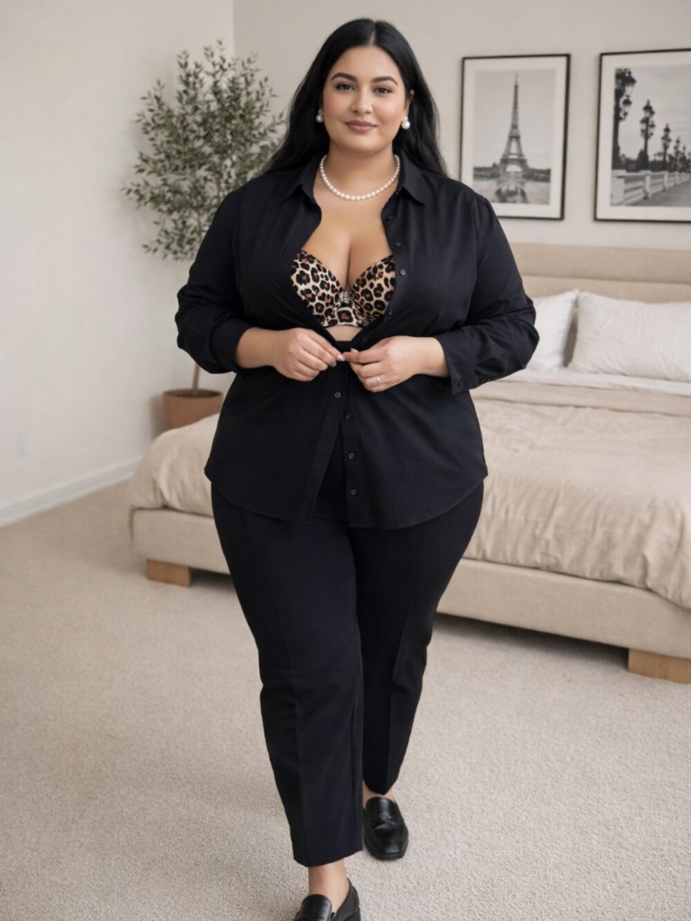 Secret Treasures Leopard Print T-Shirt Bra 40DD Underwire Smooth Cups Black Nude